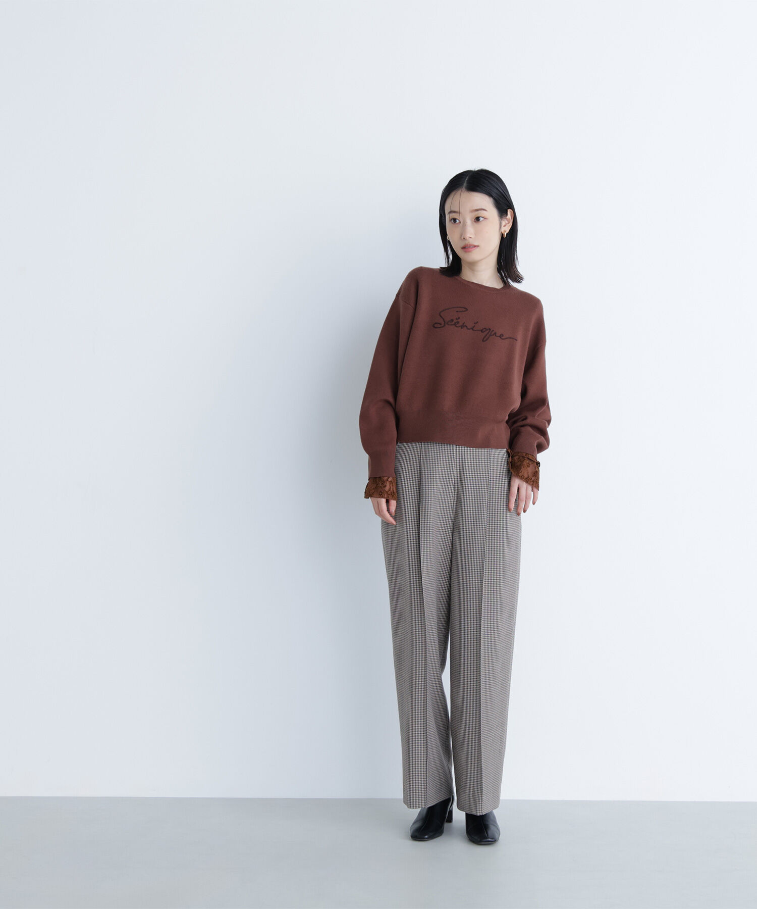  「ロゴ刺繍ニット」|ニット・セーター|