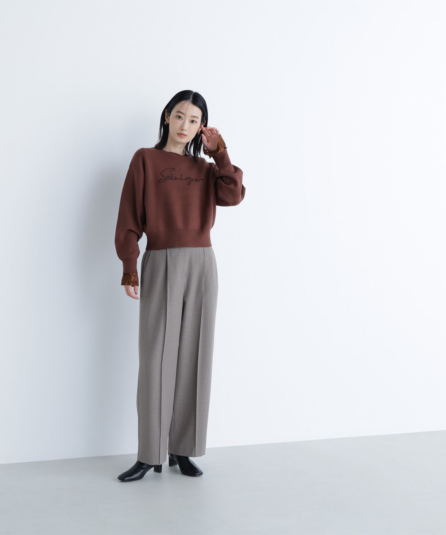  「ロゴ刺繍ニット」|ニット・セーター|