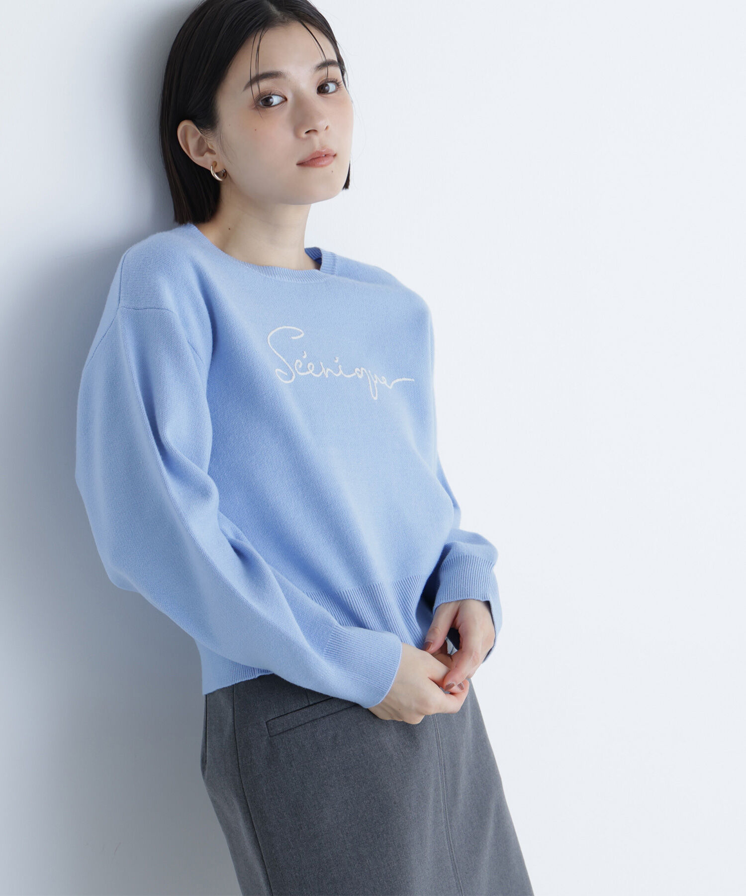  「ロゴ刺繍ニット」|ニット・セーター|