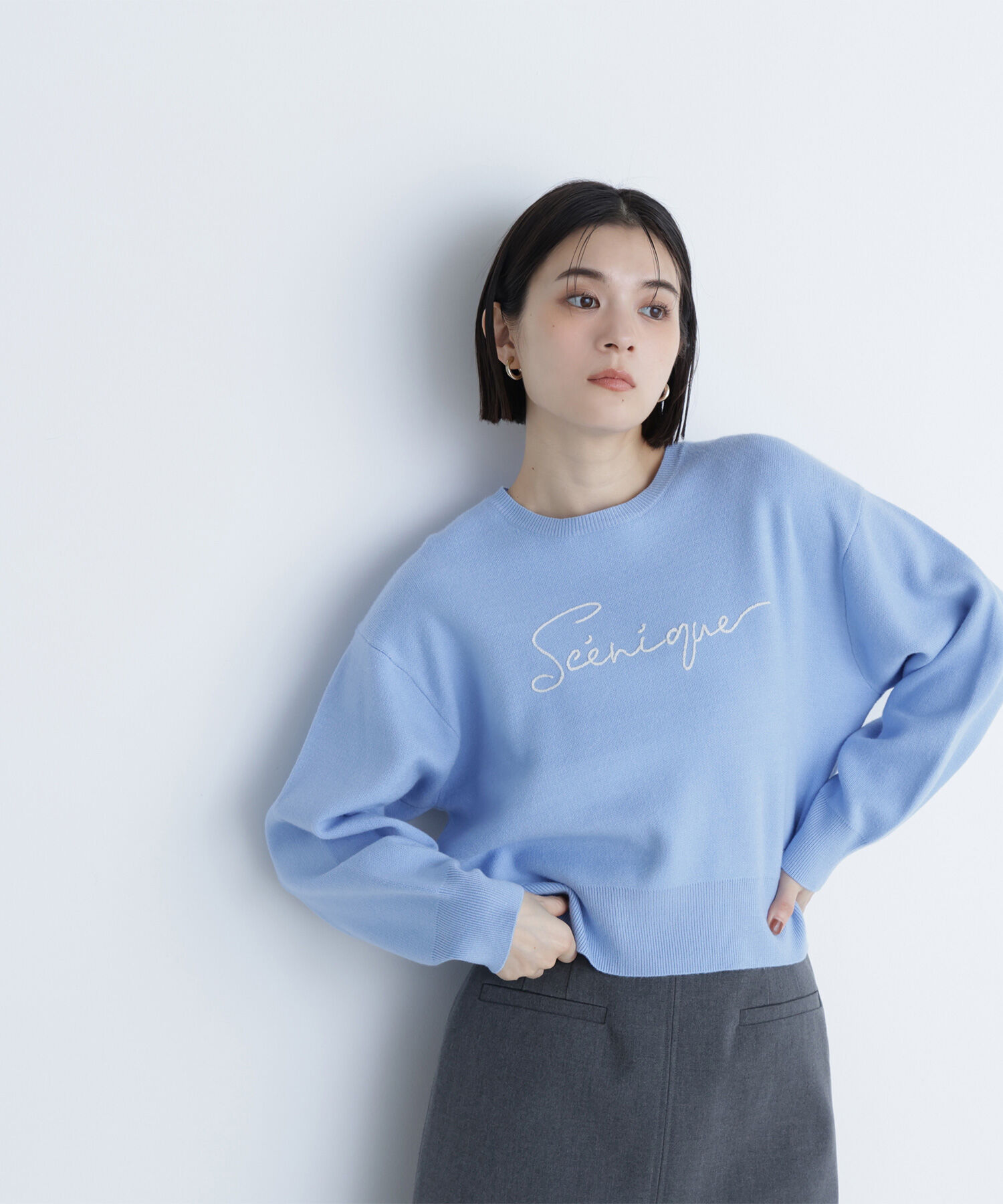  「ロゴ刺繍ニット」|ニット・セーター|