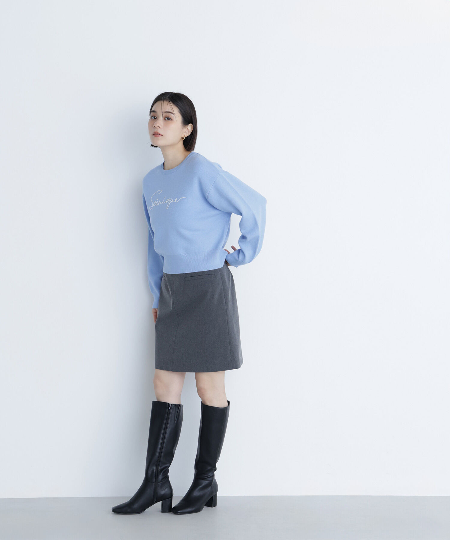  「ロゴ刺繍ニット」|ニット・セーター|