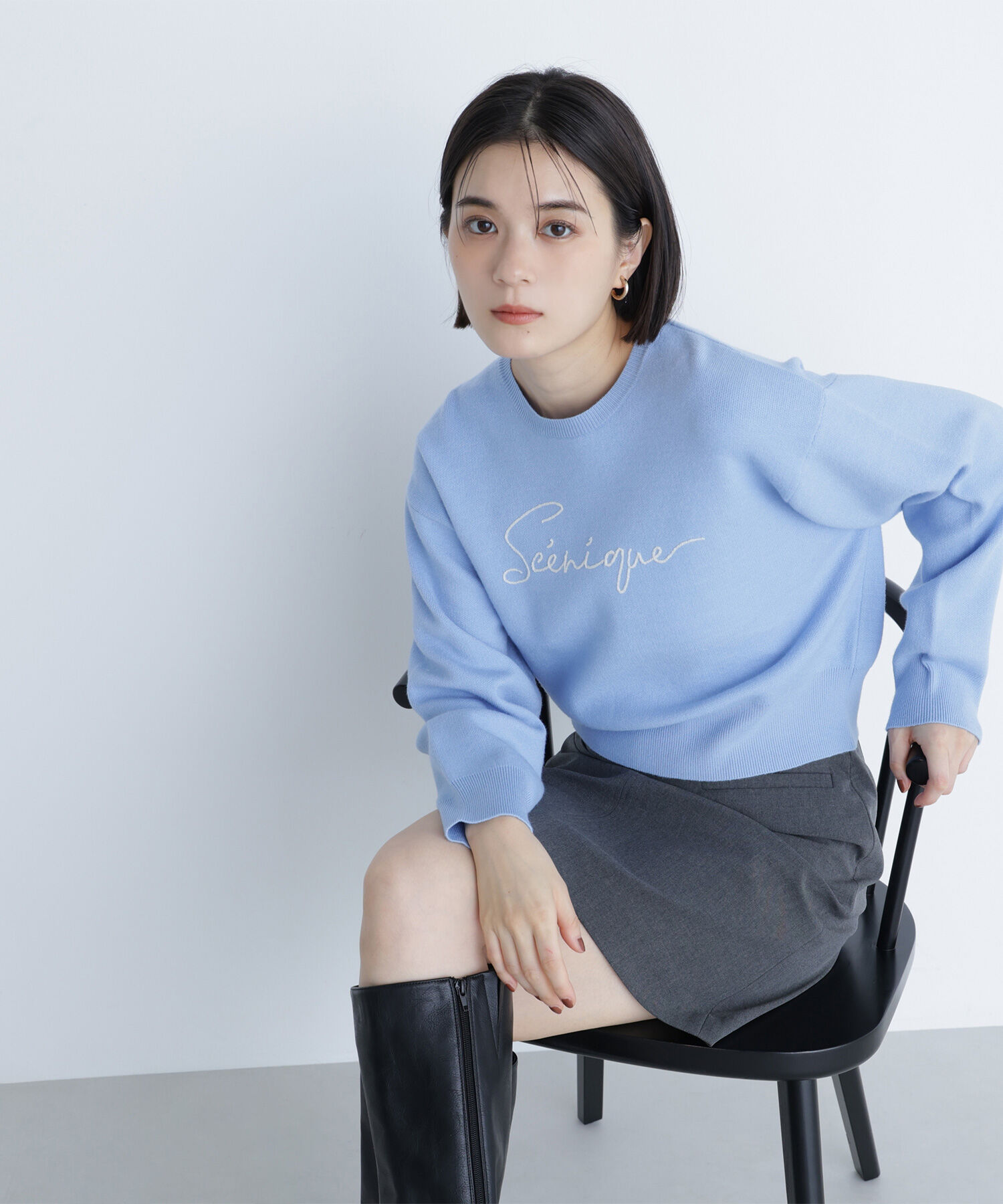  「ロゴ刺繍ニット」|ニット・セーター|