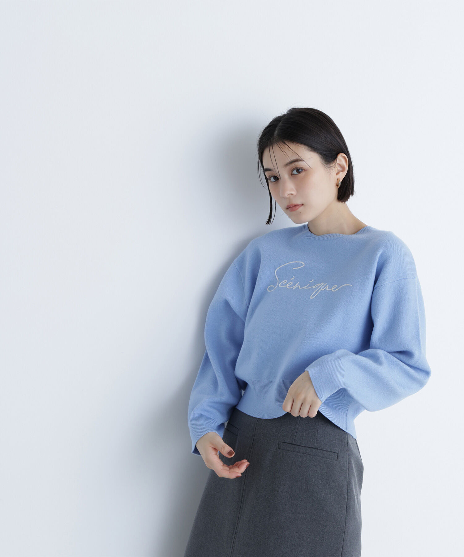  「ロゴ刺繍ニット」|ニット・セーター|