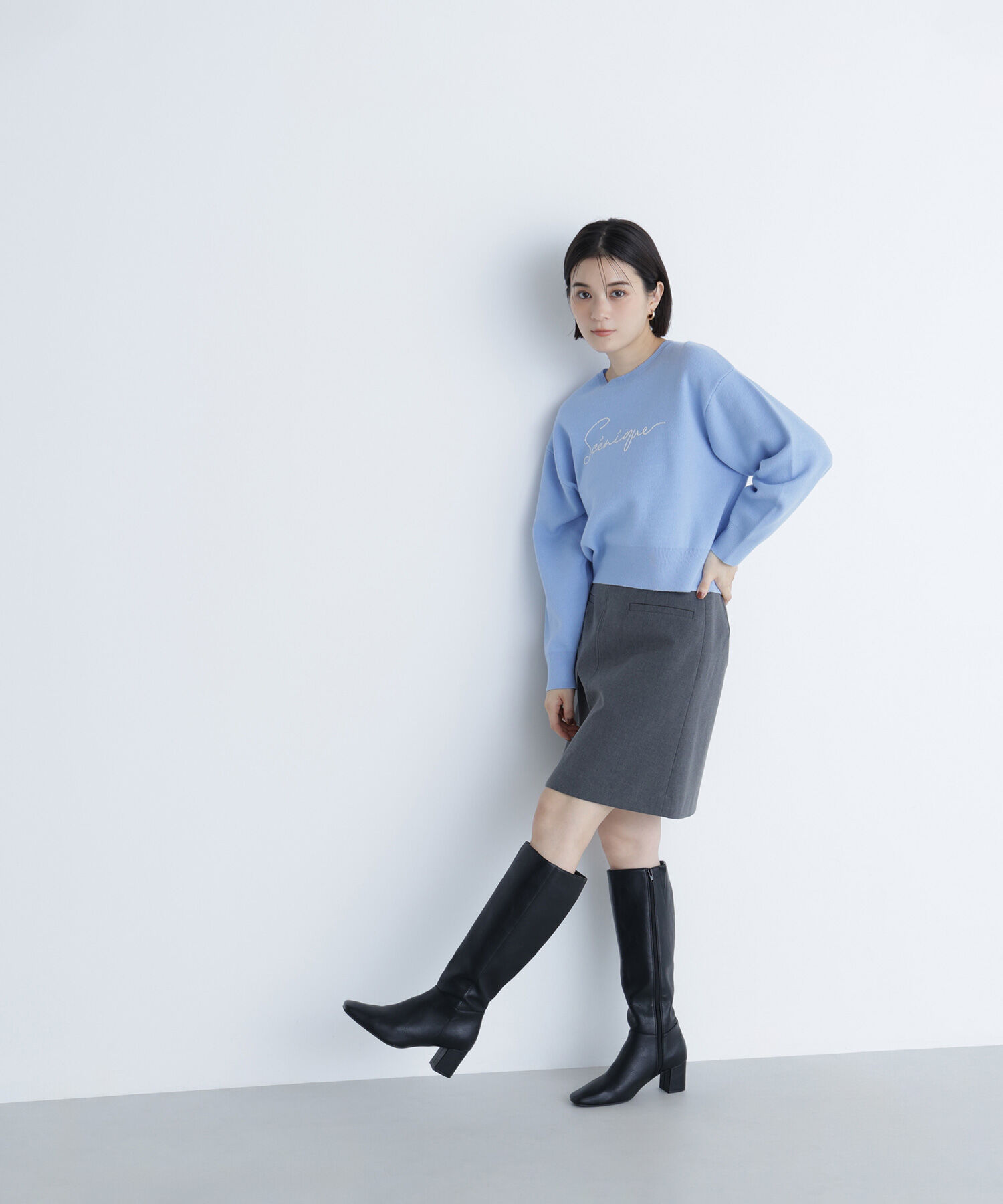  「ロゴ刺繍ニット」|ニット・セーター|