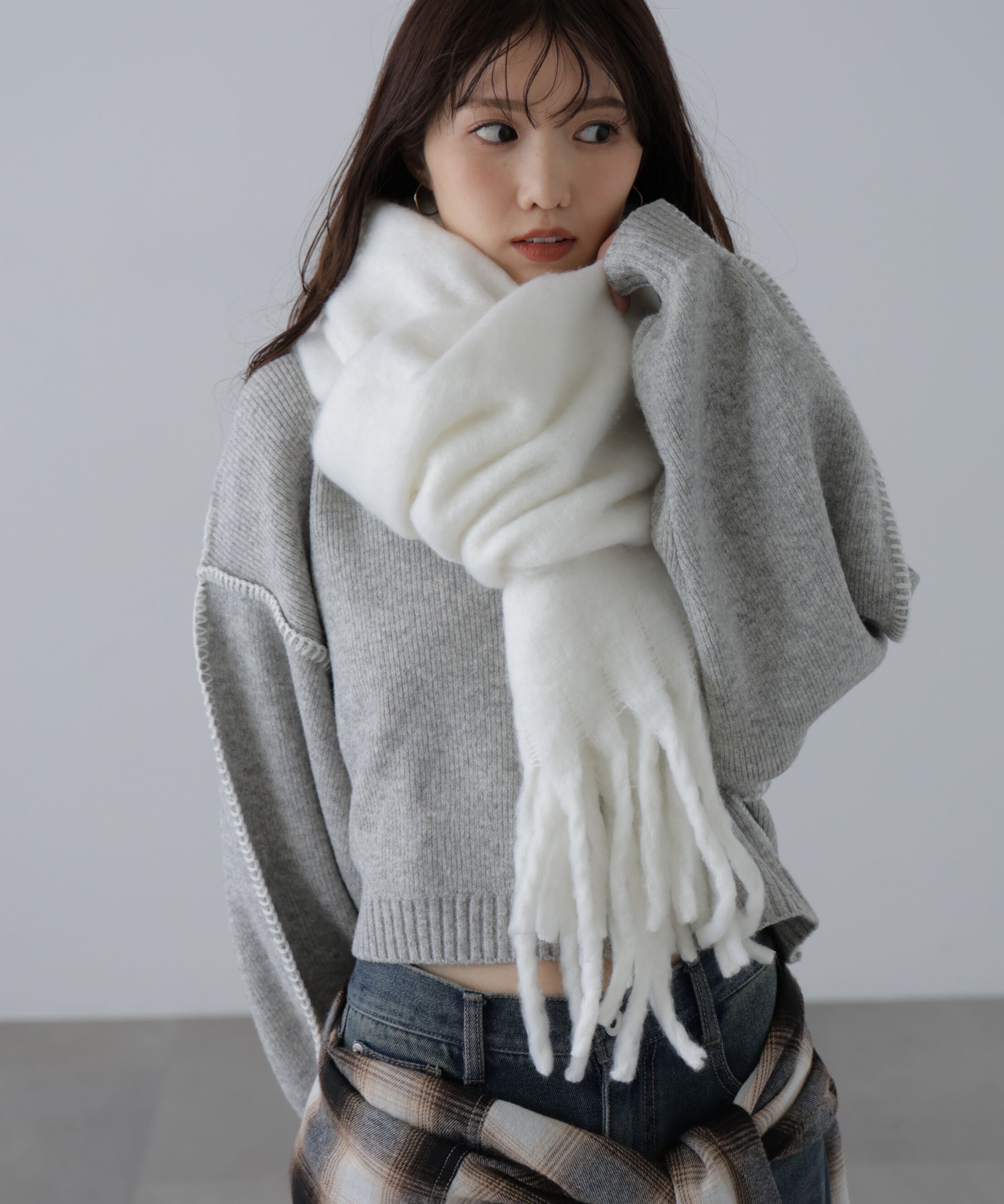  「大判無地ストール」|ソックス|