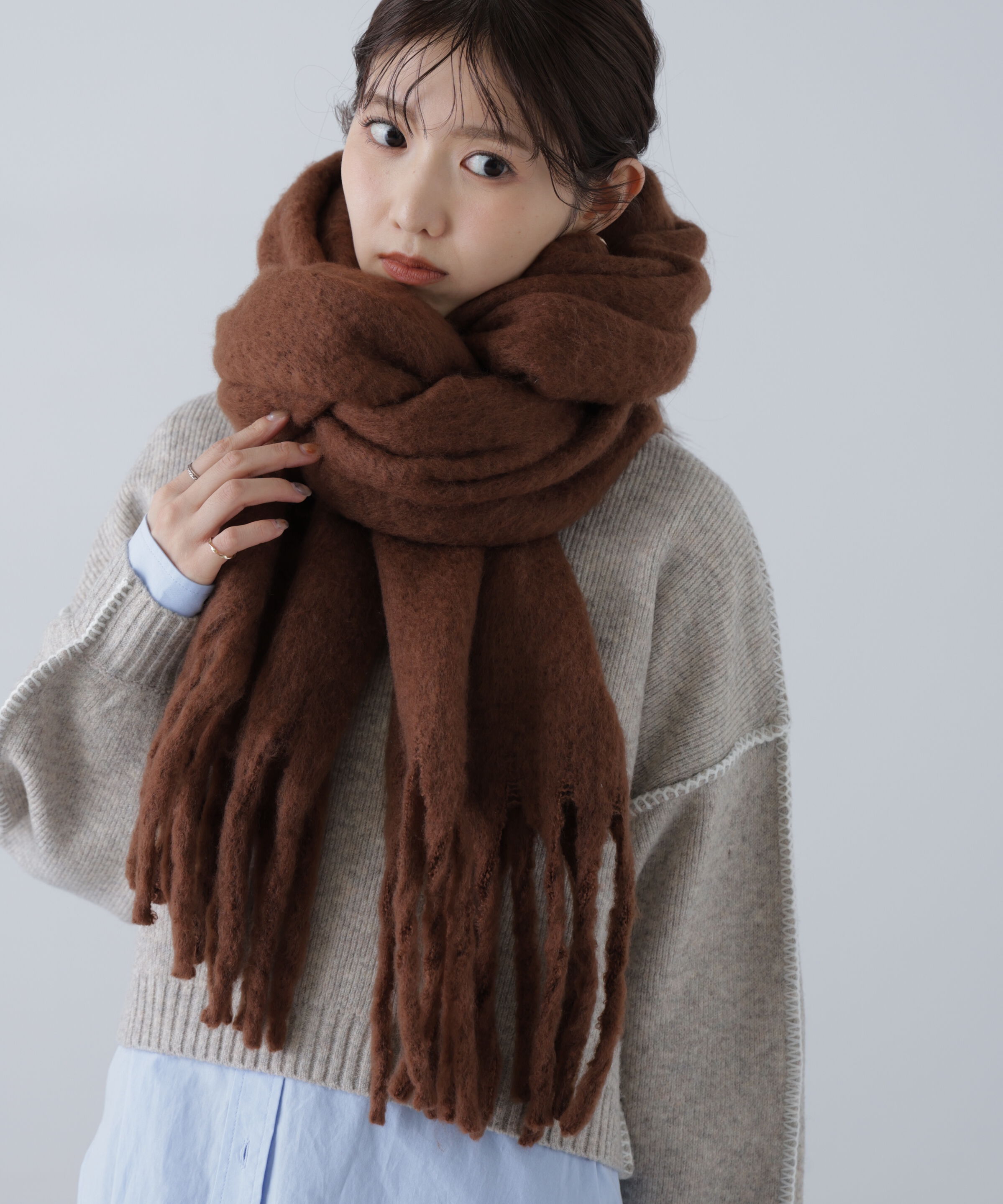  「大判無地ストール」|ソックス|