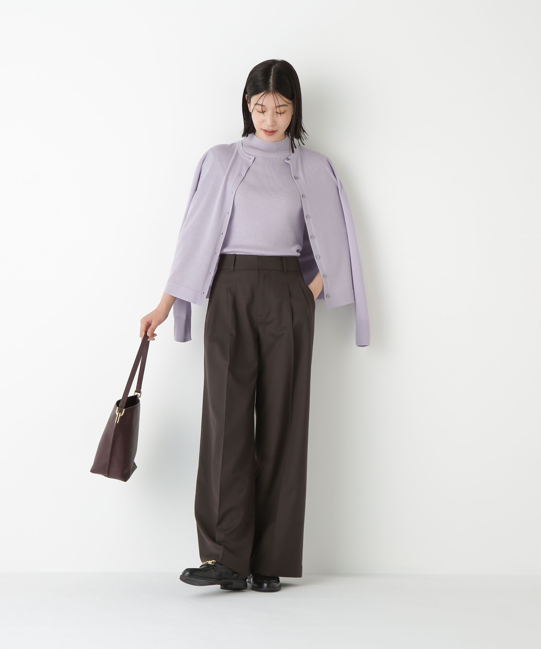  「◆ハイツイストウールハイネックリブプルオーバー」|ニット・セーター|