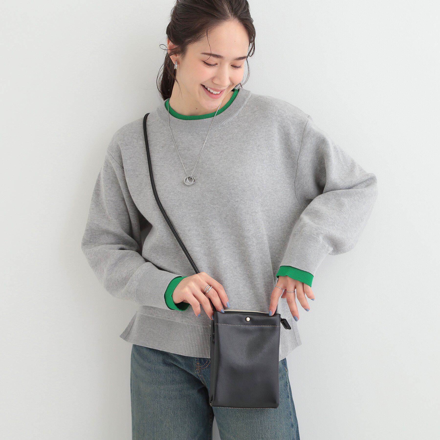 SHOO･LA･RUE「2層ミニショルダーバッグ」|ショルダー・メッセンジャー|ブラック(019)