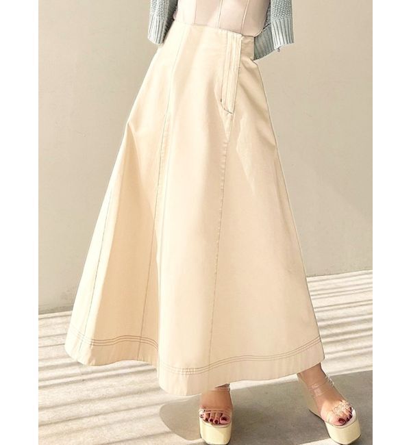 RESEXXY「ステッチデザインフレアスカート」|スカート|アイボリー