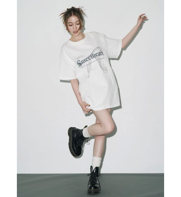 EVRIS「フロントリボングラフィックBIG Tシャツ」|Tシャツ・カットソー|