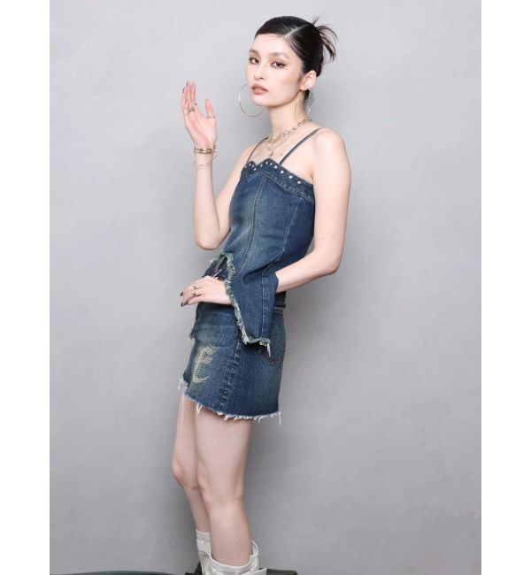 EVRIS「スタッズモチーフデニムキャミ【セットアップ着用可能】」|キャミソール|