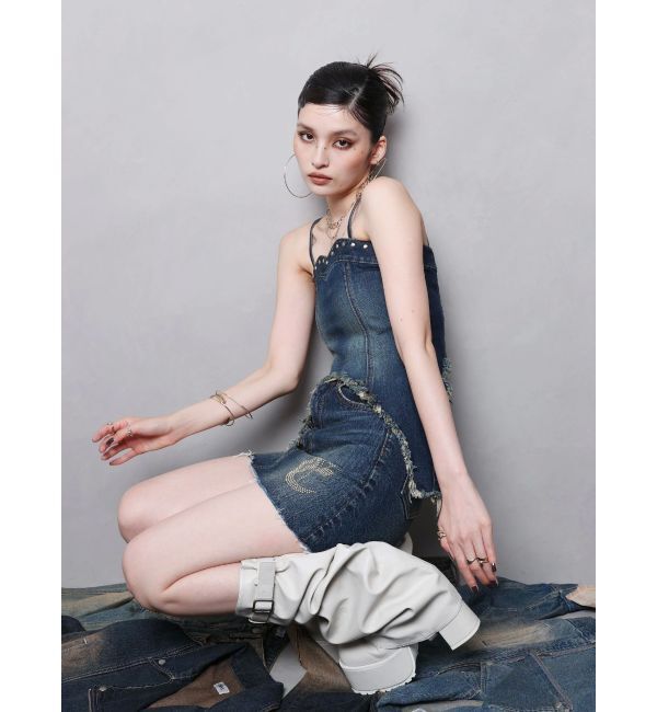 EVRIS「スタッズモチーフデニムキャミ【セットアップ着用可能】」|キャミソール|