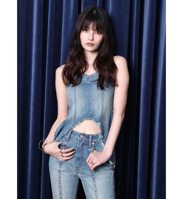 EVRIS「スタッズモチーフデニムキャミ【セットアップ着用可能】」|キャミソール|