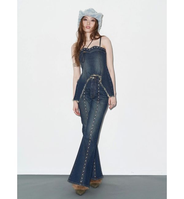 EVRIS「スタッズモチーフデニムキャミ【セットアップ着用可能】」|キャミソール|