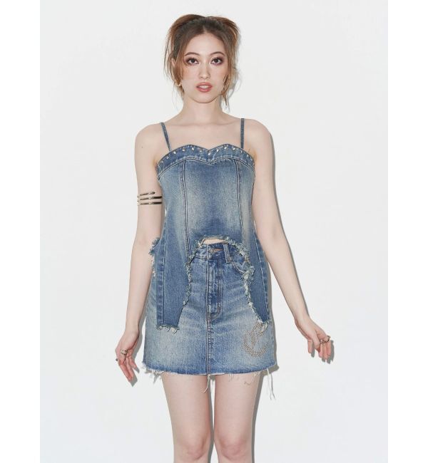 EVRIS「スタッズモチーフデニムキャミ【セットアップ着用可能】」|キャミソール|