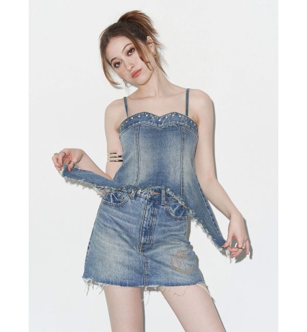 EVRIS「スタッズモチーフデニムキャミ【セットアップ着用可能】」|キャミソール|