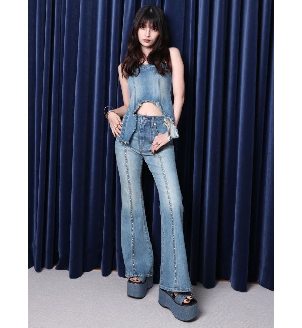 EVRIS「スタッズモチーフデニムキャミ【セットアップ着用可能】」|キャミソール|