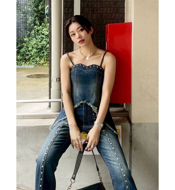 EVRIS「スタッズモチーフデニムキャミ【セットアップ着用可能】」|キャミソール|