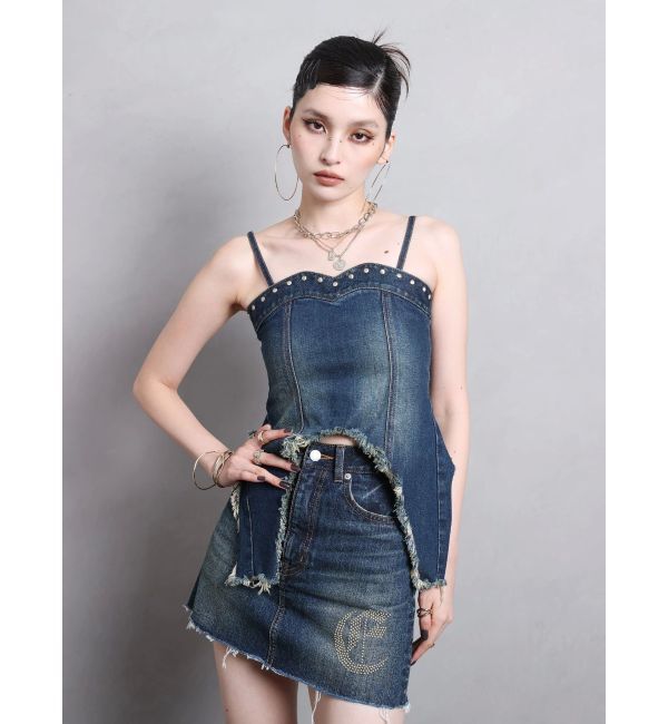 EVRIS「スタッズモチーフデニムキャミ【セットアップ着用可能】」|キャミソール|