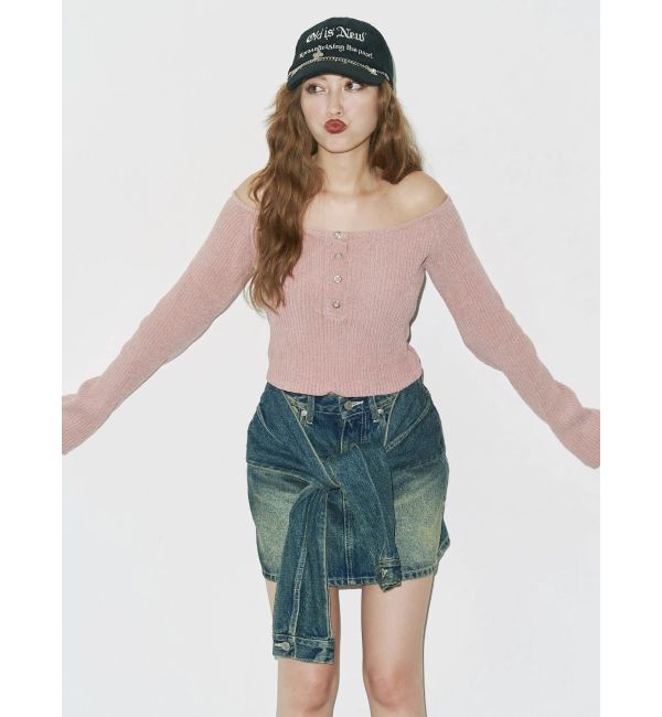 EVRIS「モールオフショルニットトップス」|ニット・セーター|