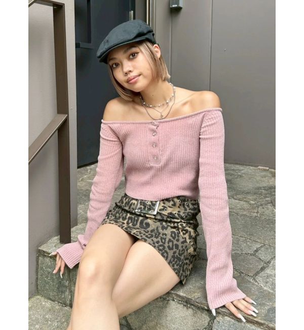 EVRIS「モールオフショルニットトップス」|ニット・セーター|