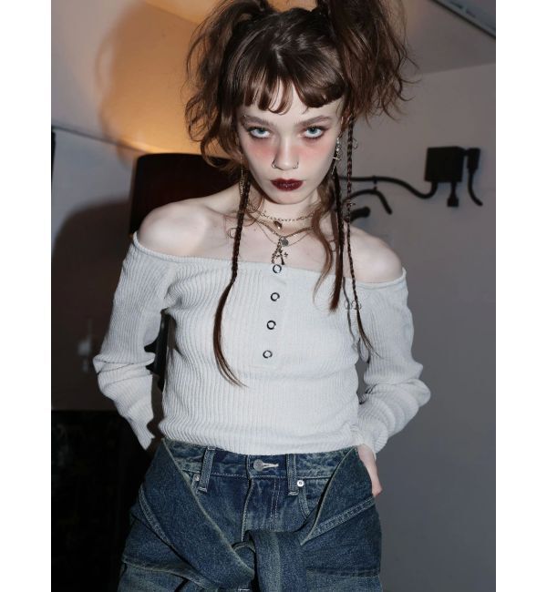 EVRIS「モールオフショルニットトップス」|ニット・セーター|