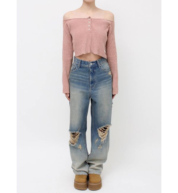 EVRIS「モールオフショルニットトップス」|ニット・セーター|