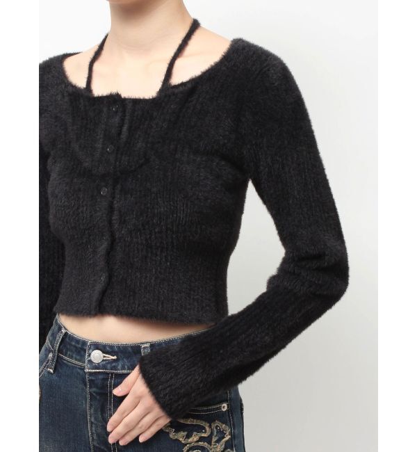 EVRIS「ホルターネックシャギーニットトップス」|ニット・セーター|