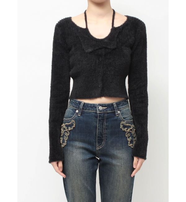 EVRIS「ホルターネックシャギーニットトップス」|ニット・セーター|
