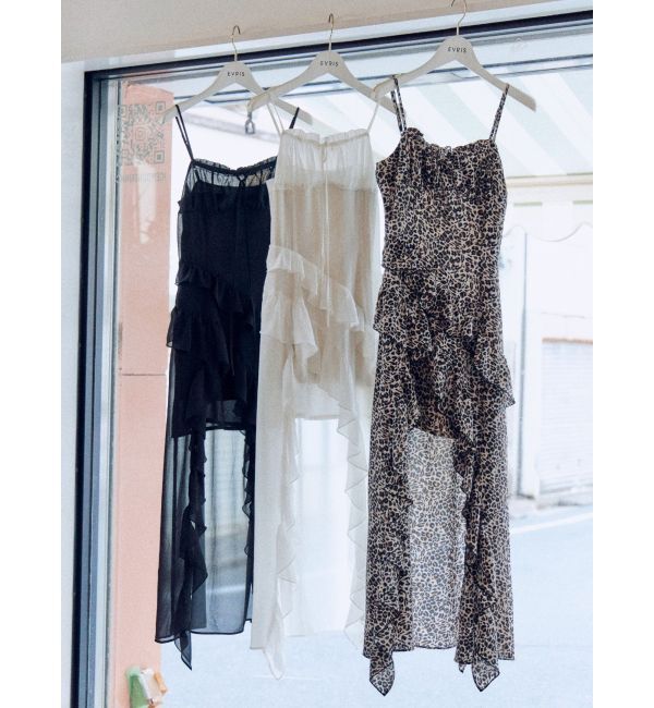 EVRIS「ギャザーアシンメトリーロングワンピース」|ワンピース|