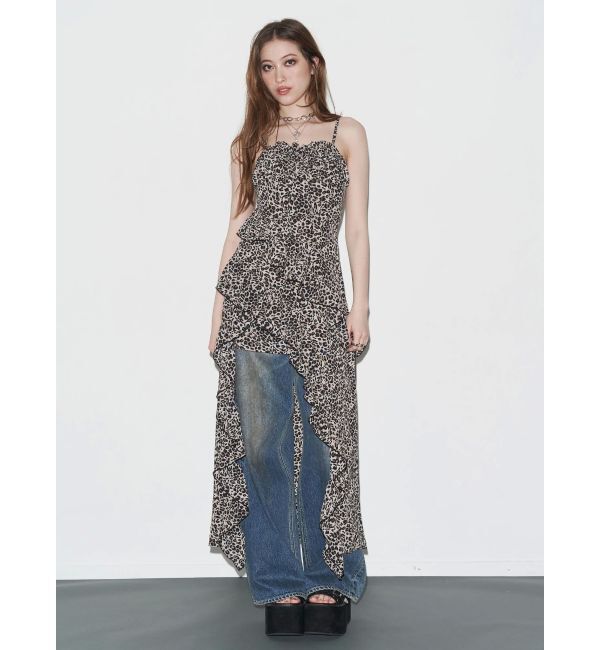 EVRIS「ギャザーアシンメトリーロングワンピース」|ワンピース|