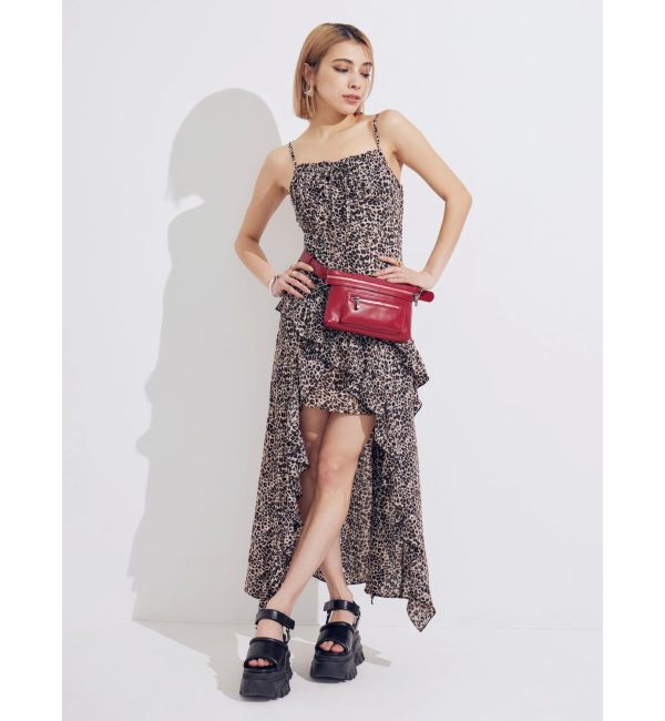 EVRIS「ギャザーアシンメトリーロングワンピース」|ワンピース|