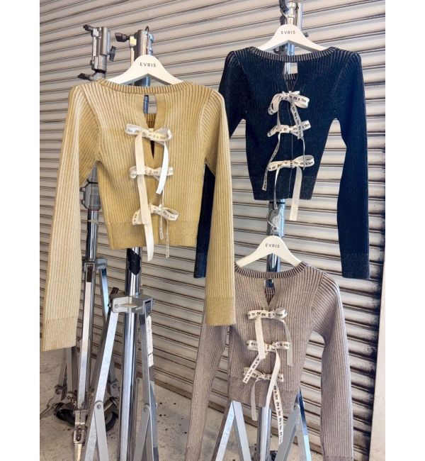EVRIS「バックリボンニットトップス」|ニット・セーター|