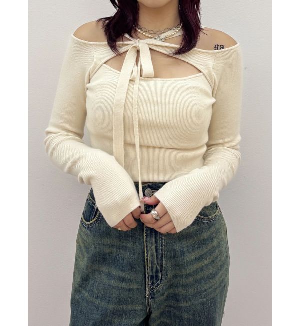 EVRIS「カットアウトニットトップス」|ニット・セーター|