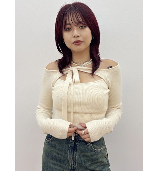 EVRIS「カットアウトニットトップス」|ニット・セーター|