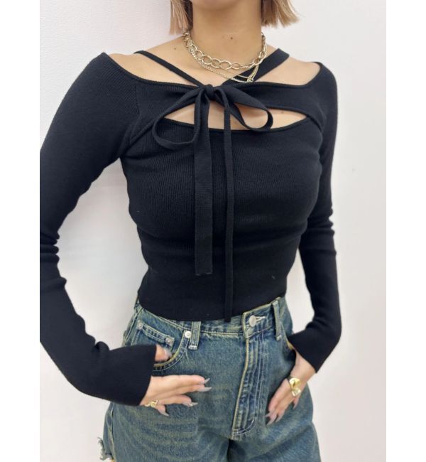 EVRIS「カットアウトニットトップス」|ニット・セーター|