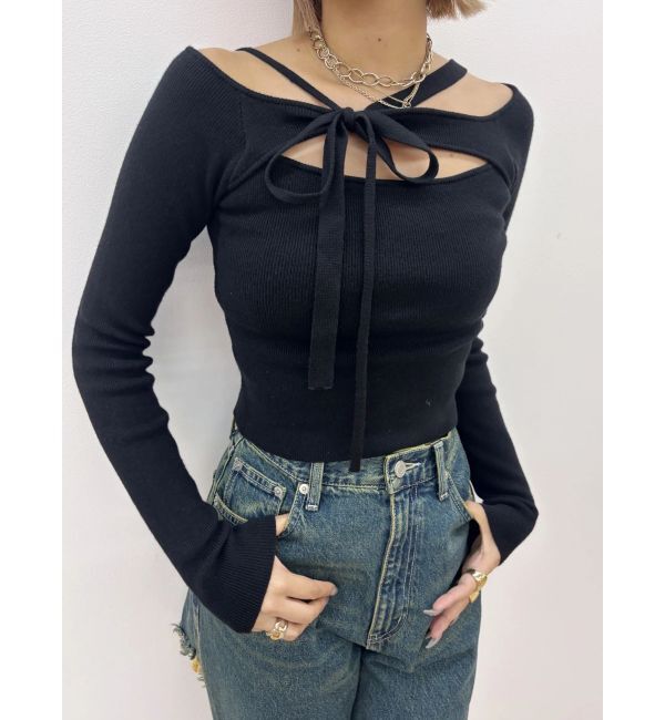 EVRIS「カットアウトニットトップス」|ニット・セーター|