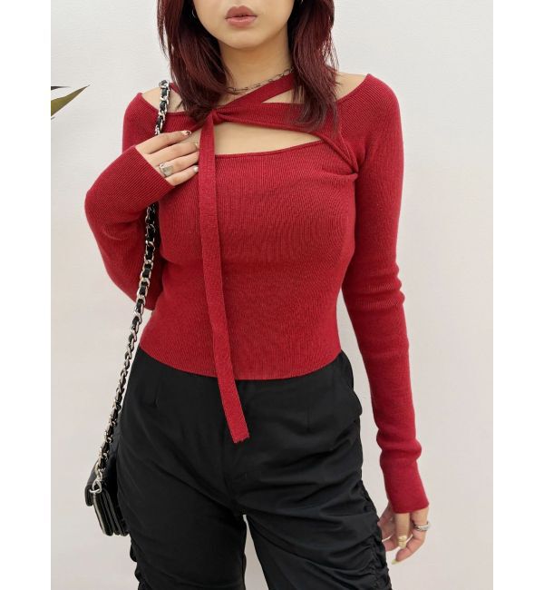 EVRIS「カットアウトニットトップス」|ニット・セーター|