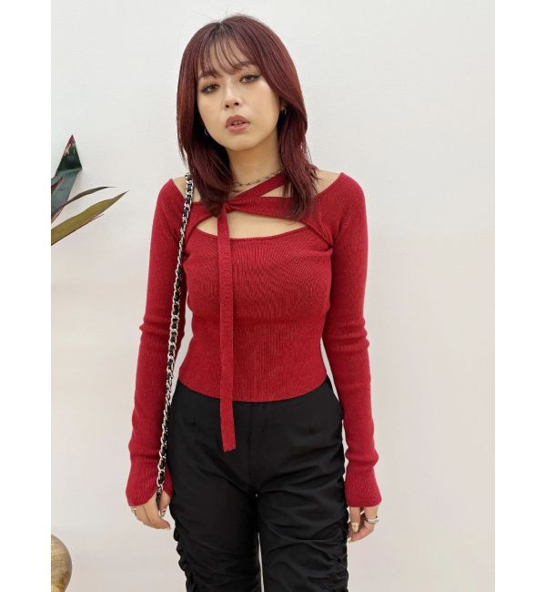 EVRIS「カットアウトニットトップス」|ニット・セーター|