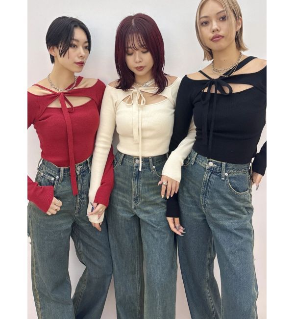 EVRIS「カットアウトニットトップス」|ニット・セーター|