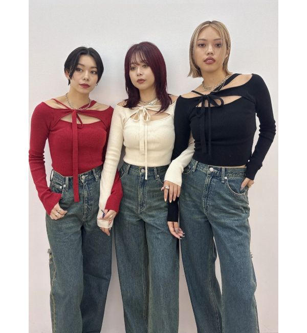 EVRIS「カットアウトニットトップス」|ニット・セーター|