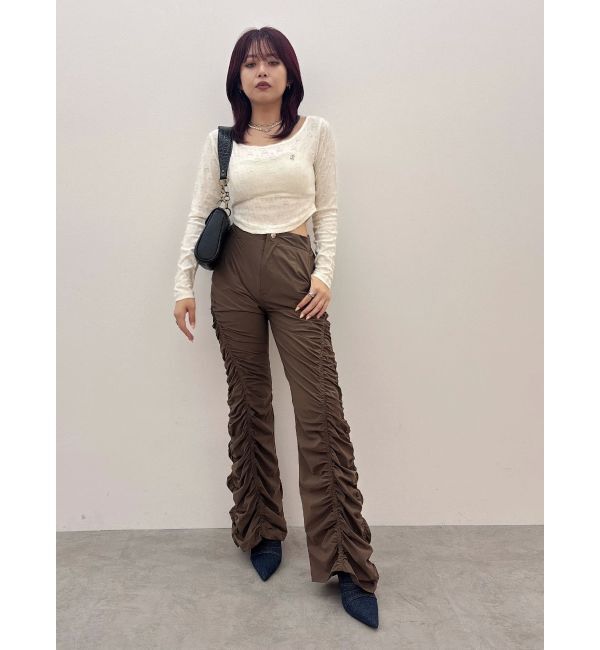 EVRIS「ダメージカットクロップドロンＴ」|Tシャツ・カットソー|