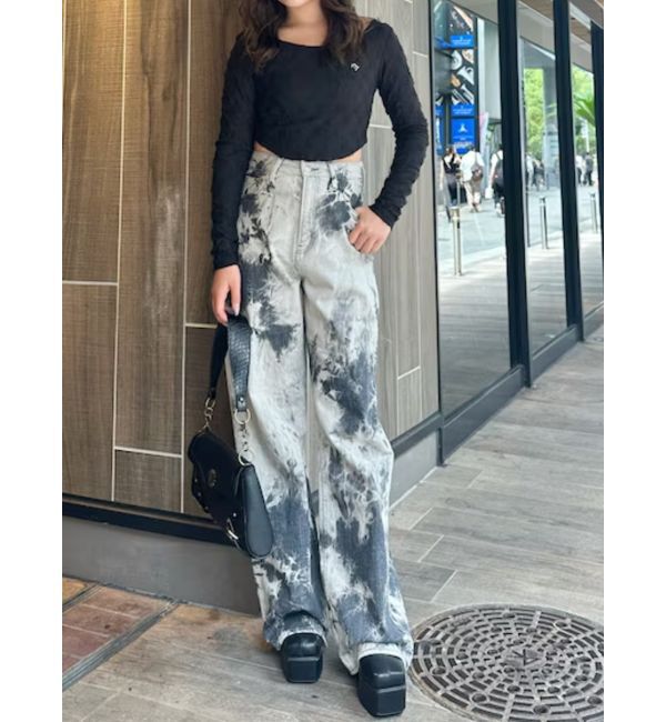 EVRIS「ダメージカットクロップドロンＴ」|Tシャツ・カットソー|