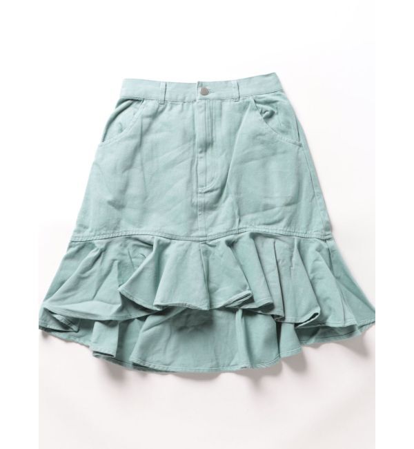 jouetie「ヘムフリルミドルスカート」|スカート|ブルー