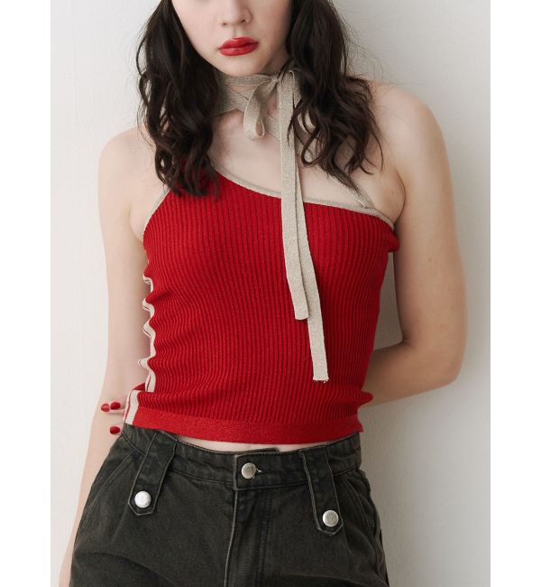 jouetie「ラメラインアンサンブルニット」|ニット・セーター|レッド