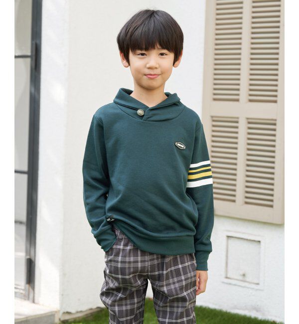 ikka kids「コンチョボタンショール襟トレーナー（120~160cm）」|Tシャツ・カットソー|