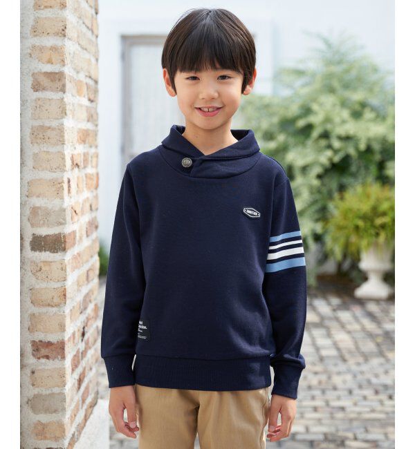 ikka kids「コンチョボタンショール襟トレーナー（120~160cm）」|Tシャツ・カットソー|