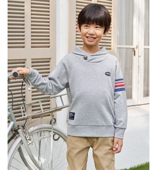 ikka kids「コンチョボタンショール襟トレーナー（120~160cm）」|Tシャツ・カットソー|モクグレー