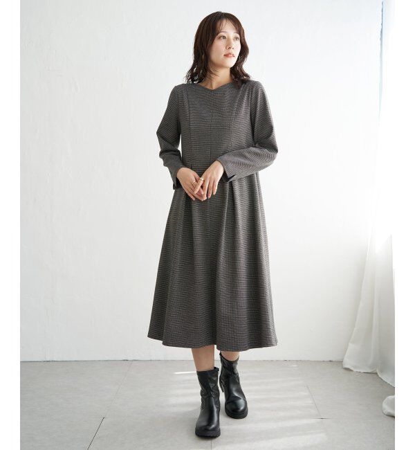 IKKA LOUNGE「カットジャガードワンピース」|ドレス|