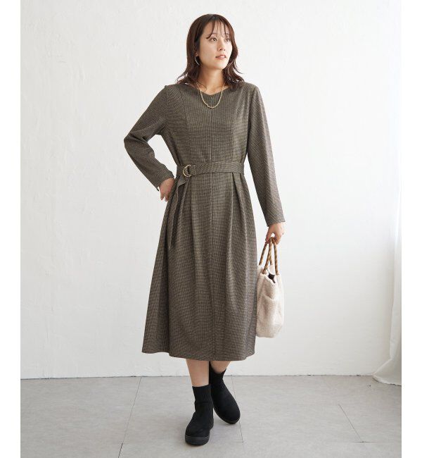 IKKA LOUNGE「カットジャガードワンピース」|ドレス|